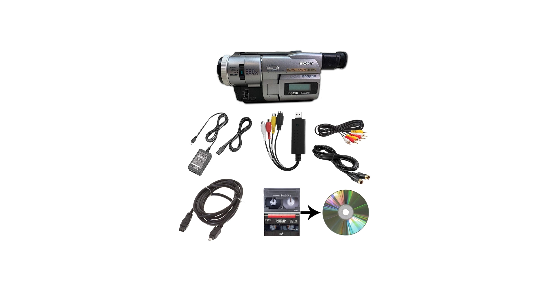 Amazon.com : Sony Camcorder for 8mm Digital8 Hi8 Tape Transfer to