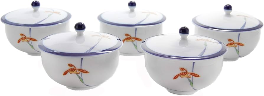 Amazon｜香蘭社 湯呑 蓋付湯呑 オーキッドレース ホワイト 100ml 1005