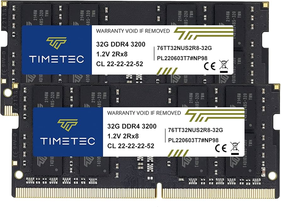 Timetec 64GB KIT(2x32GB) DDR4 3200MHz PC4-25600 Non-ECC Unbuffered