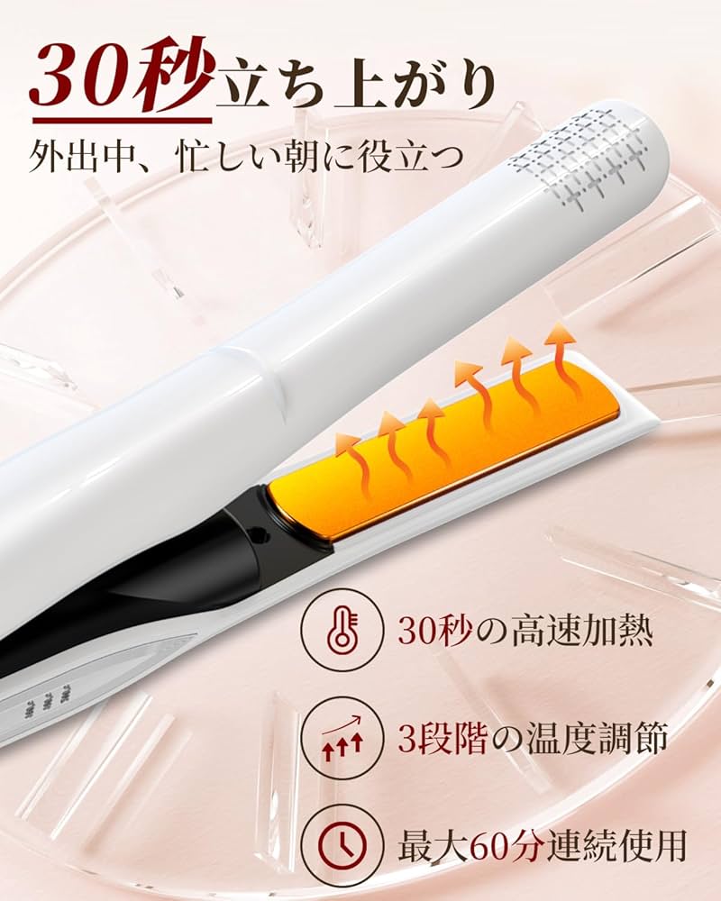 Amazon.co.jp: 【30秒で立ち上がり】 コードレス ヘアアイロン