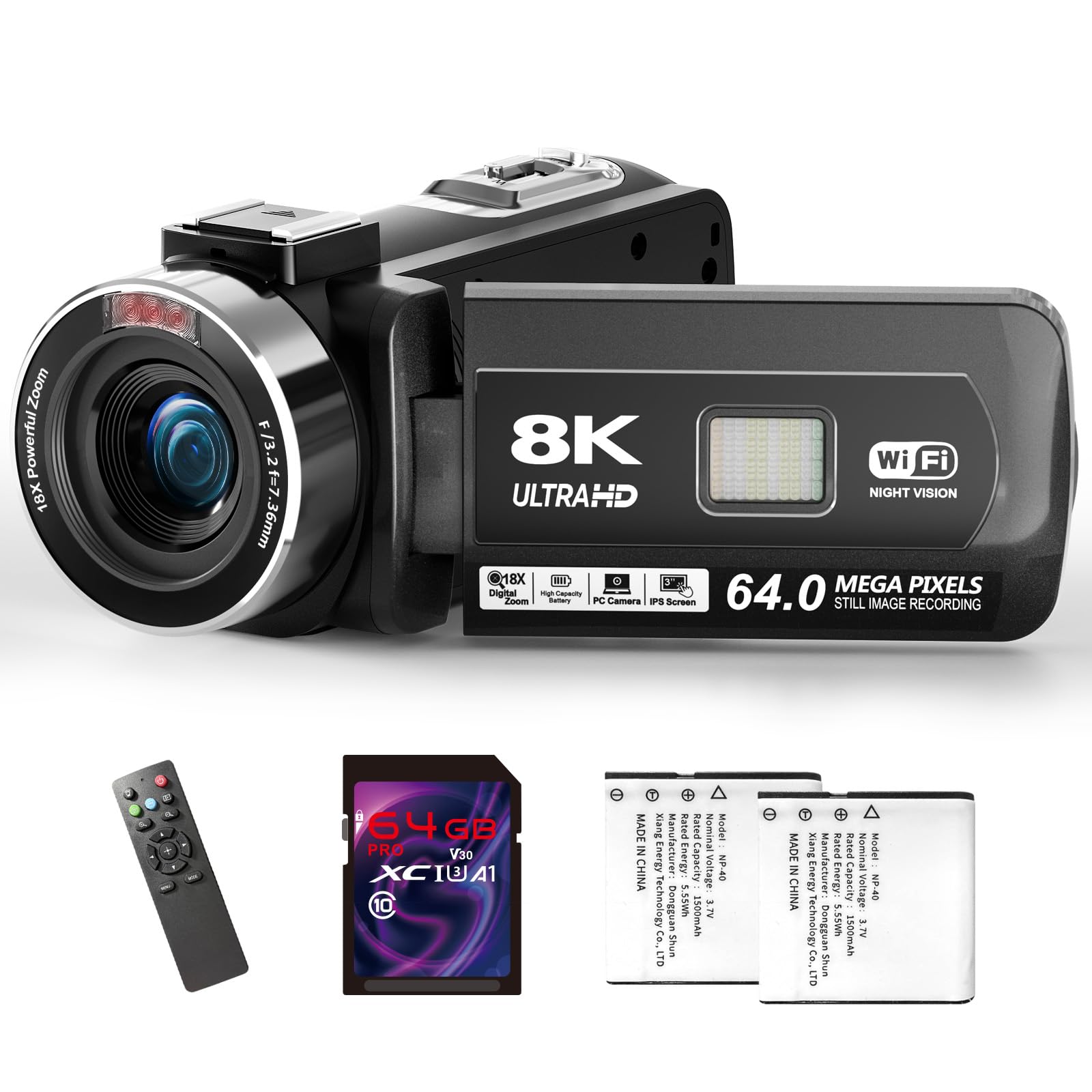 Amazon.com : 8K Video Camera - UHD 64MP Camcorder with 64GB SD