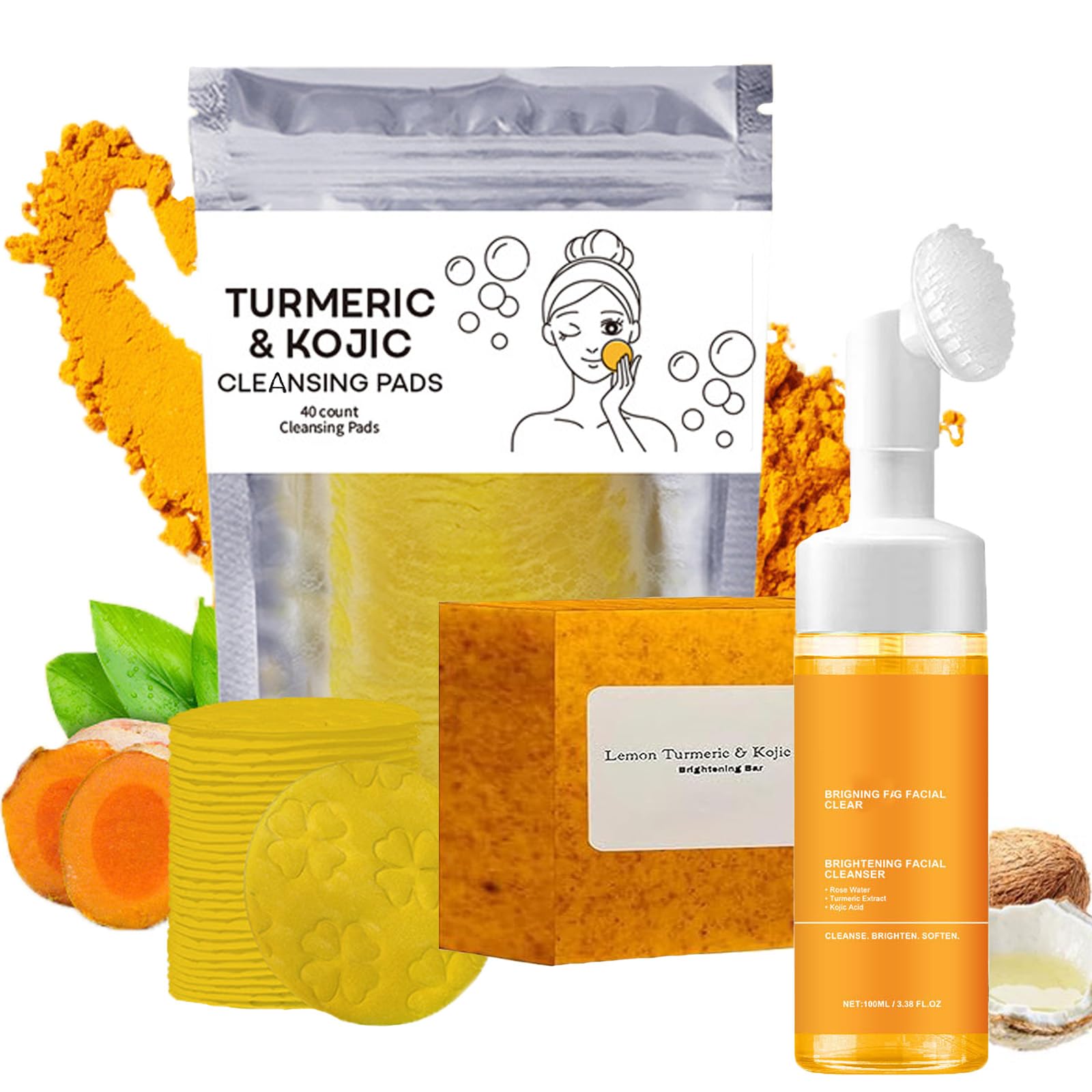 Amazon.com: Derperzi Turmeric Wash And Care 3 Piece Set, Turmeric