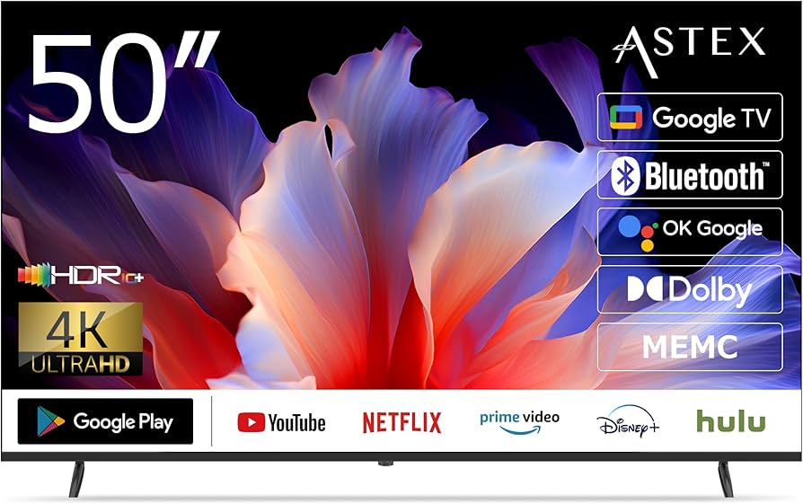 Amazon | ASTEX チューナーレステレビ 4K 50インチ Google TV Wi-Fi