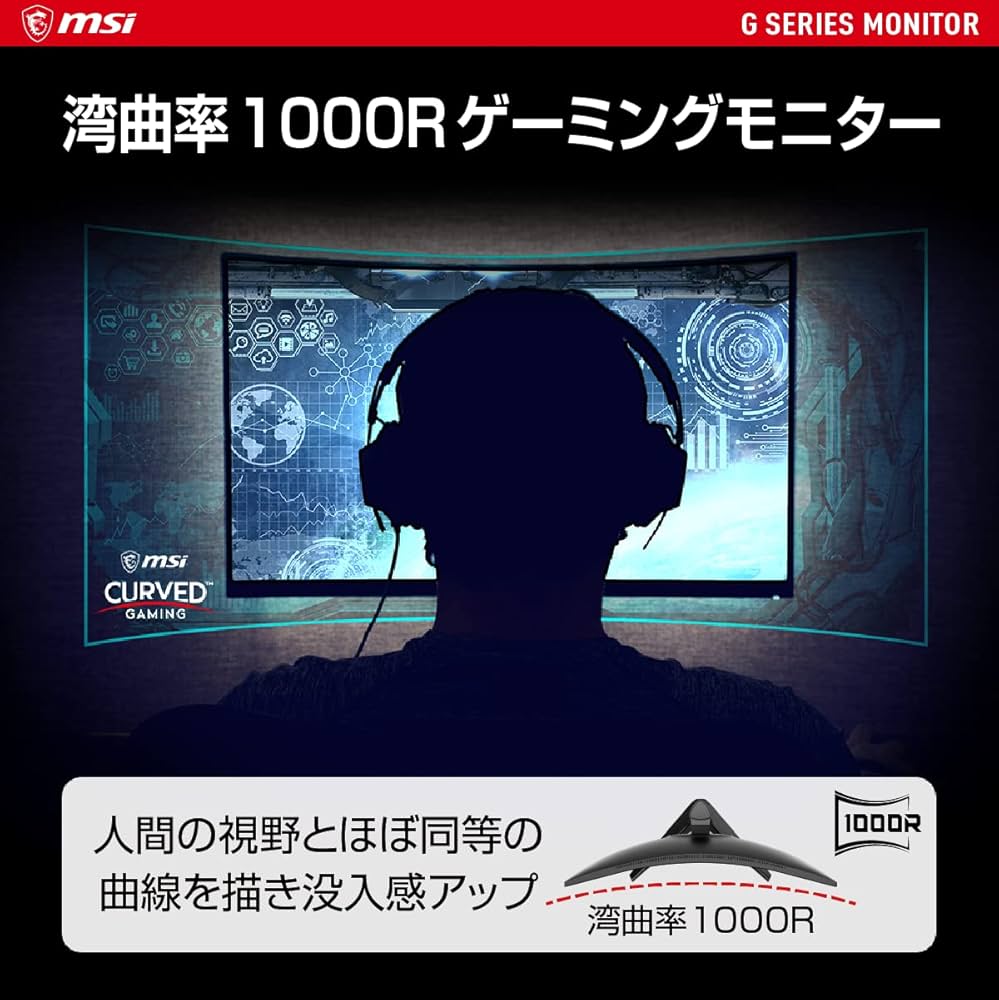Amazon.co.jp: MSI Optix G321C 湾曲率1000Rゲーミングモニター VA湾曲