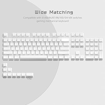 Amazon | Womier キーキャップ ジェリーキーキャップ ホワイト、サイド