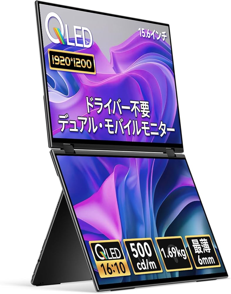 Amazon.co.jp: EHOMEWEI デュアルモニター モバイルモニター 15.6