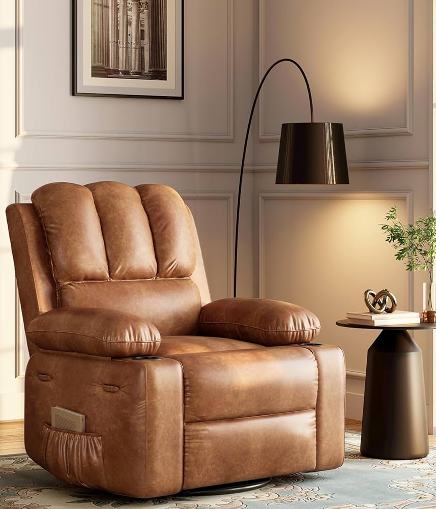 PU Leather Swivel Recliner, 22