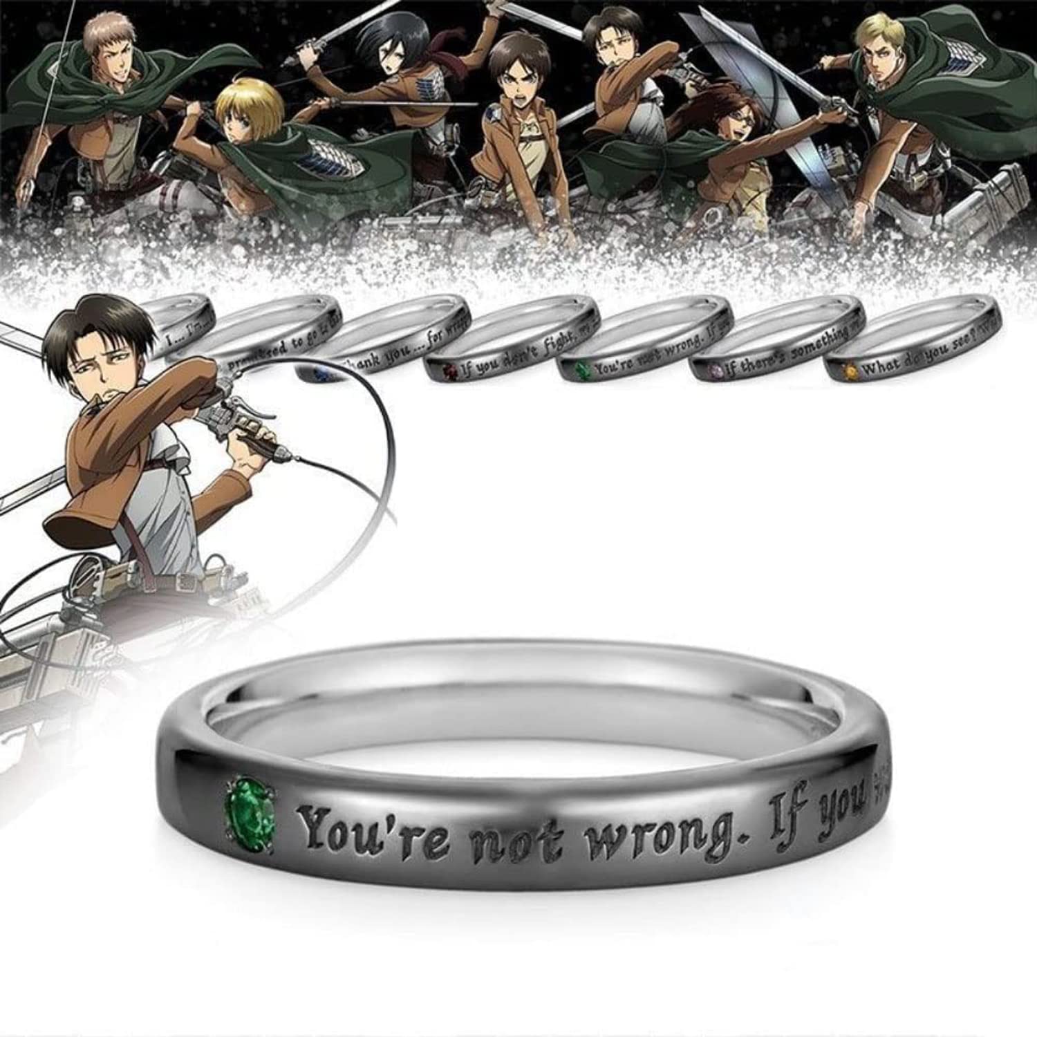 Amazon.co.jp: 進撃の巨人 指輪 リヴァイ リング 指輪 装飾 サイズ調整