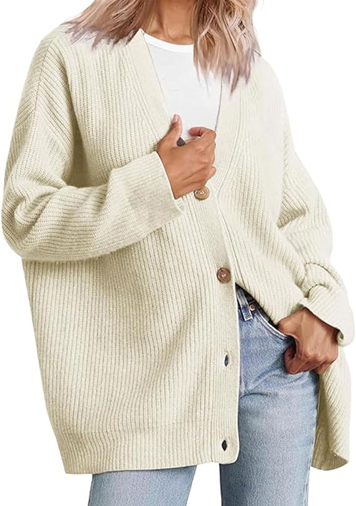 Allmloers Women's Knit Cardigan 2025 Open Front Oversized Button