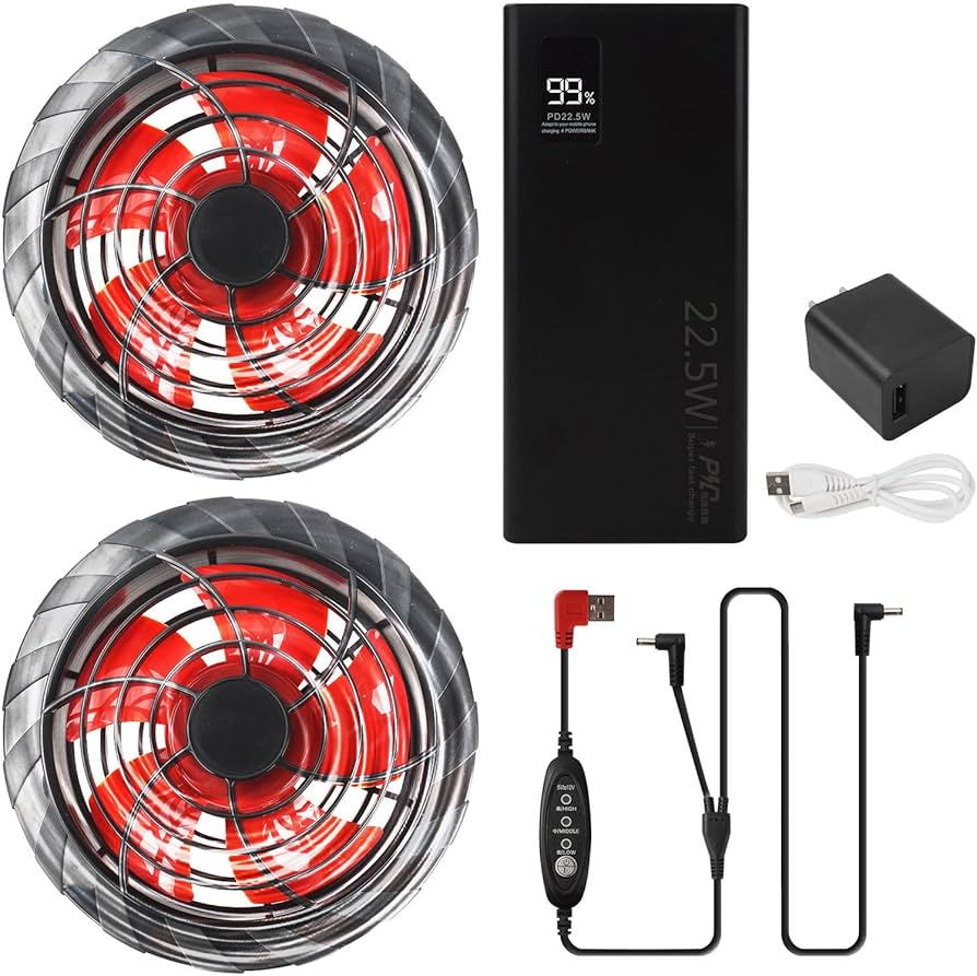 Amazon.co.jp: [Tyuusei] 12V 空調作業服 ファン バッテリー セット