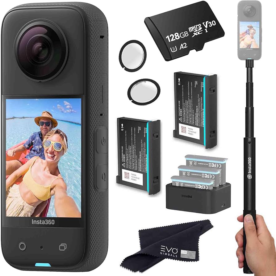 Amazon.com: insta360 X3 - Waterproof 360 Action Camera Bundle
