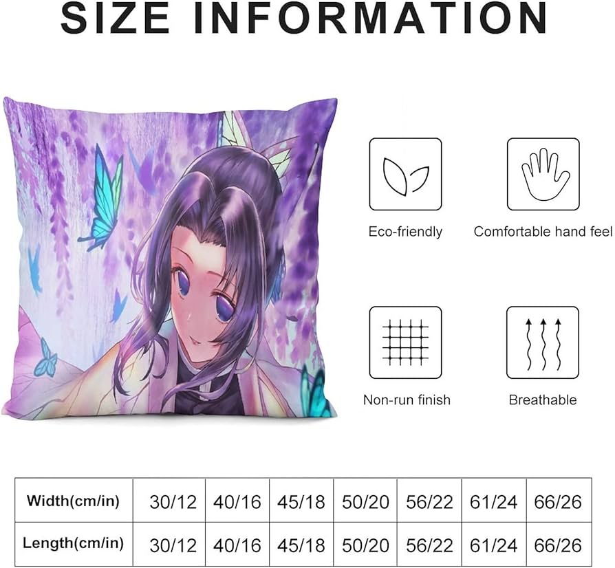 Amazon｜胡蝶しのぶ 蟲柱 枕カバー クッションカバー 抱き枕カバー