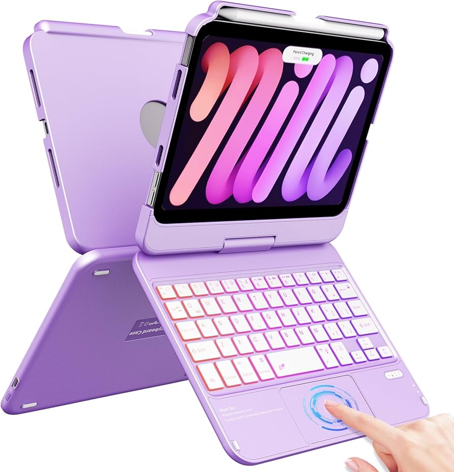 Amazon.com: FUWANG Touchpad Keyboard Case for iPad mini 7 A17 Pro