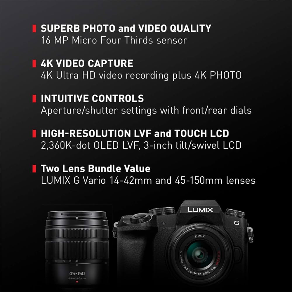 Amazon | PANASONIC Lumix G7 4K デジタルミラーレスカメラバンドル