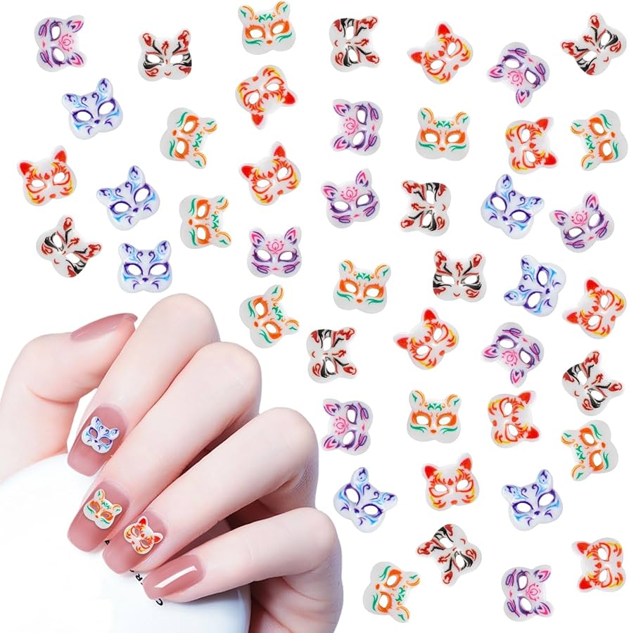 Amazon | 狐 ネイルパーツ 50個セット 3D 立体 大きめ キツネ ネイル