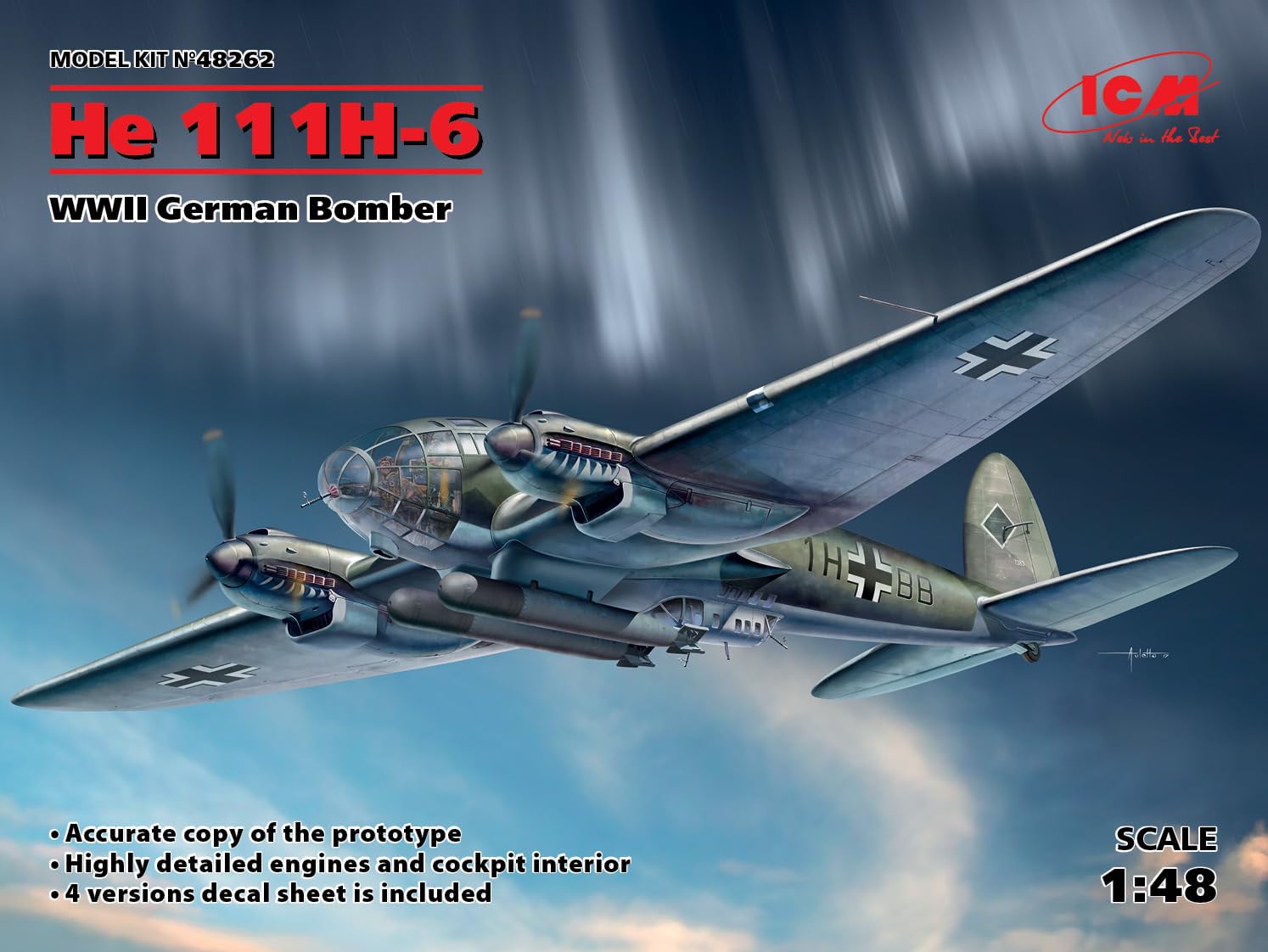 Amazon | アイシーエム ICM 1/48 ドイツ空軍 ハインケル He111H-6 爆撃