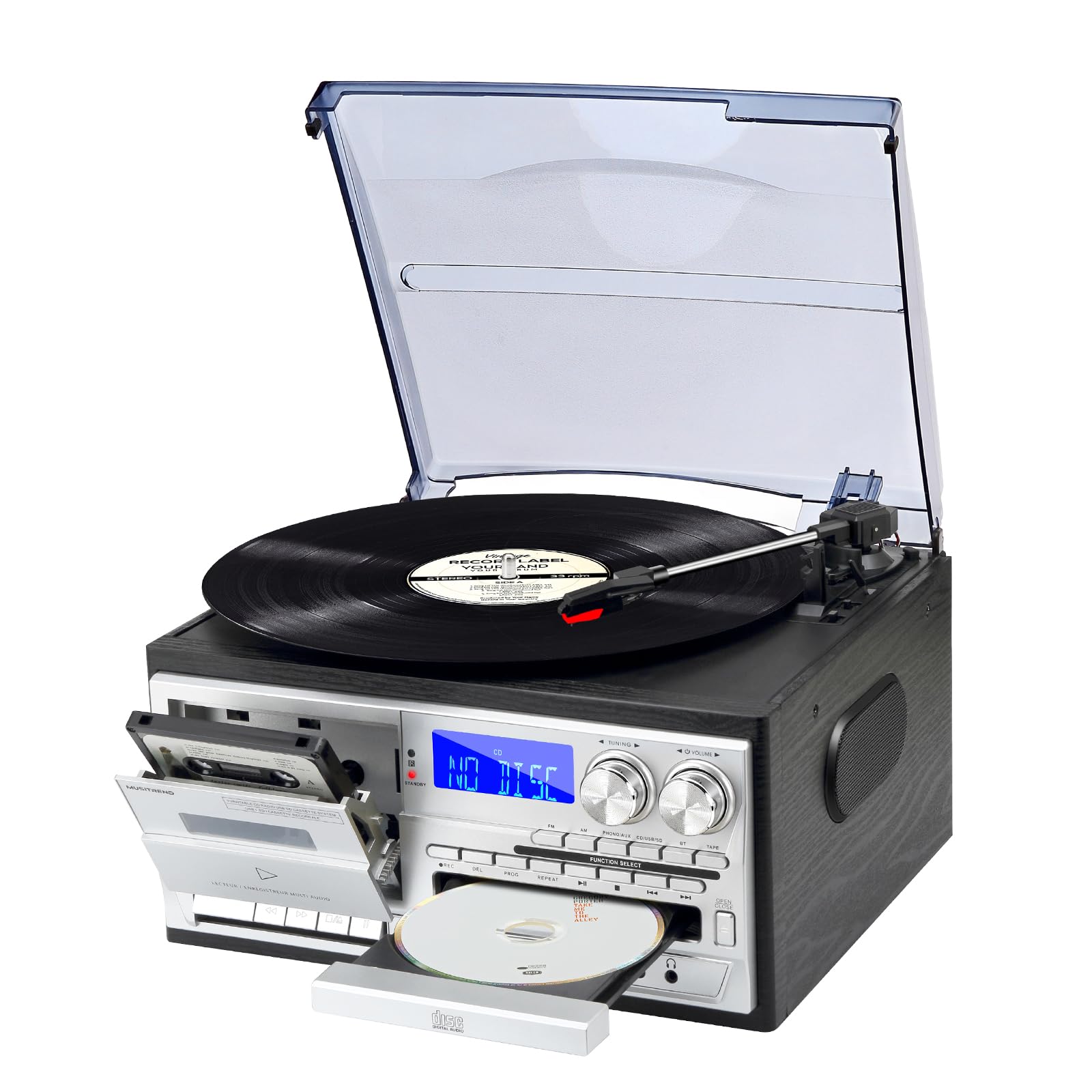 Amazon.com: MUSITREND 9 in 1 Record Player with External Speakers