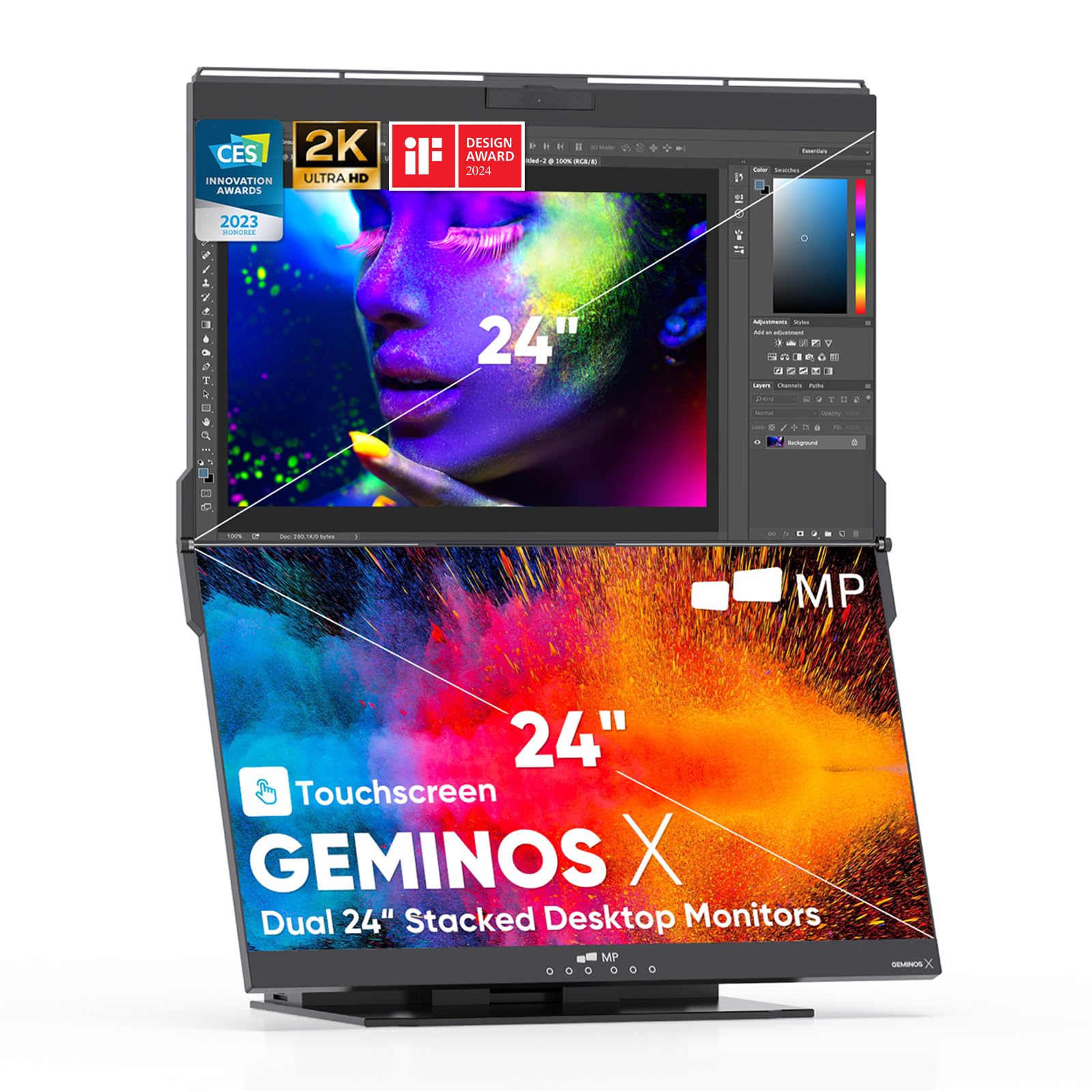 Amazon.co.jp: Geminos デュアル モバイルモニター 24インチ