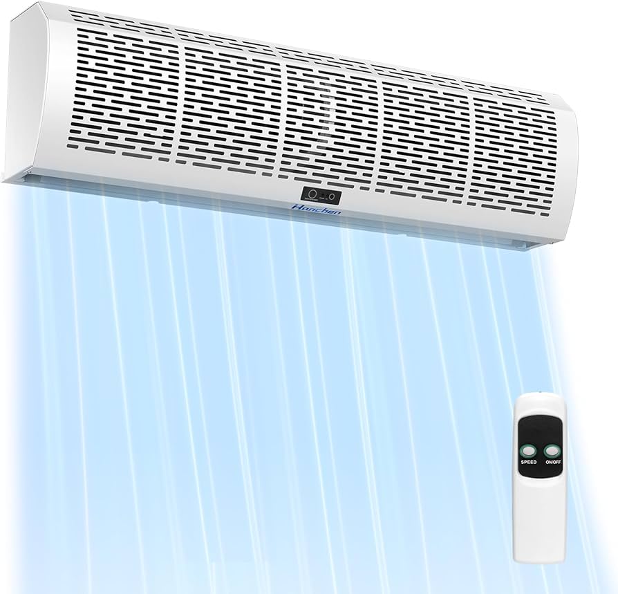 ハンチェンエアカーテン、826/941 CFM、10-14 m / sの調整可能 Amazon.co.