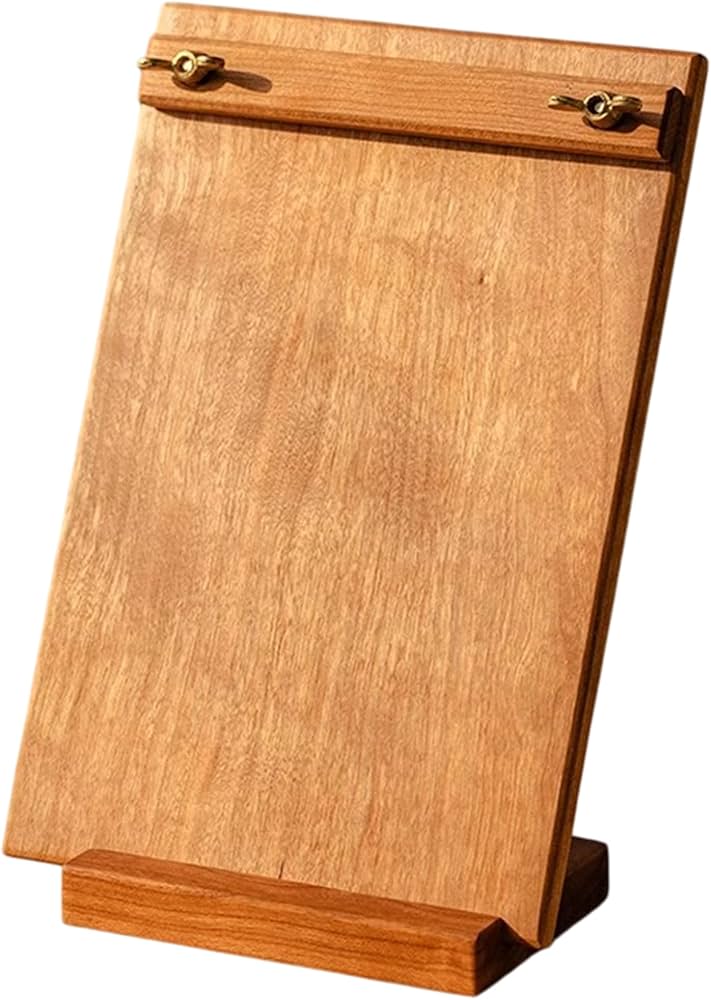 Amazon | JUHAN 天然木製無垢材メニュースタンド チェリーウッド