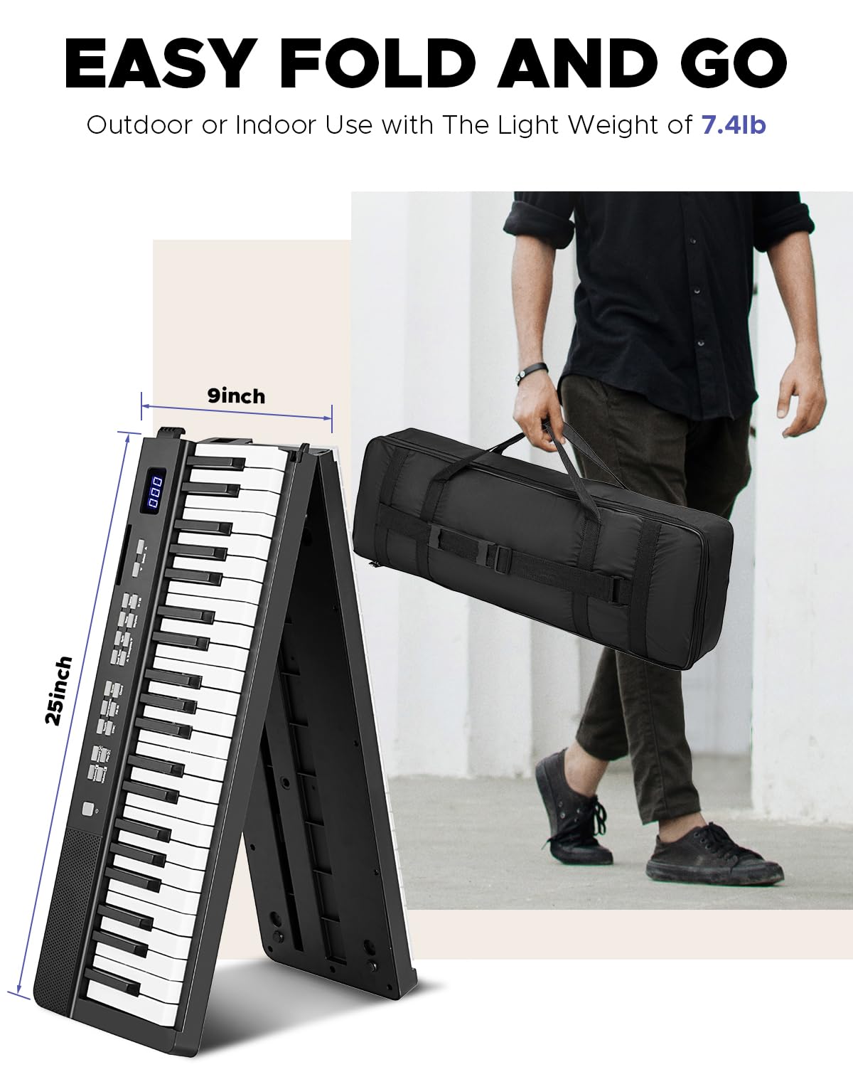 Amazon | Starfavor 電子ピアノ88鍵盤 折り畳み式 充電型 198 種音色