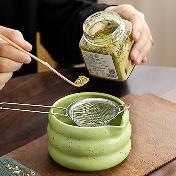 7Pcs Japanese Matcha Tea Set - Matcha Bowl with Pouring Spout