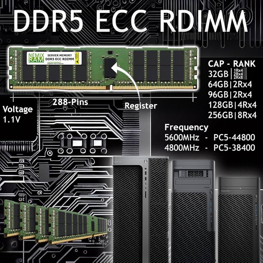 Amazon.com: NEMIX RAM 512GB (8X64GB) DDR5 5600MHZ PC5-44800 2Rx4