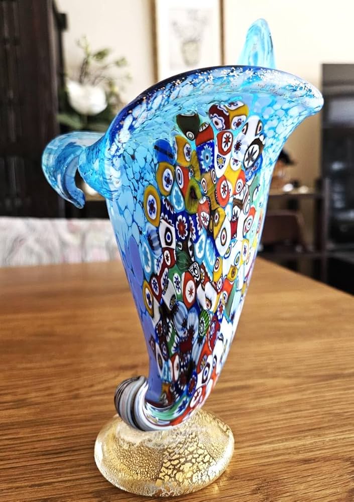 MURANO GLASS ムラノ ミルフィオリ イエロー グラス ヴェネチア