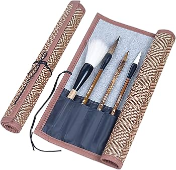 中国 書道具 獣骨製 大筆 ケース付 M 9231 中国 書道具 獣