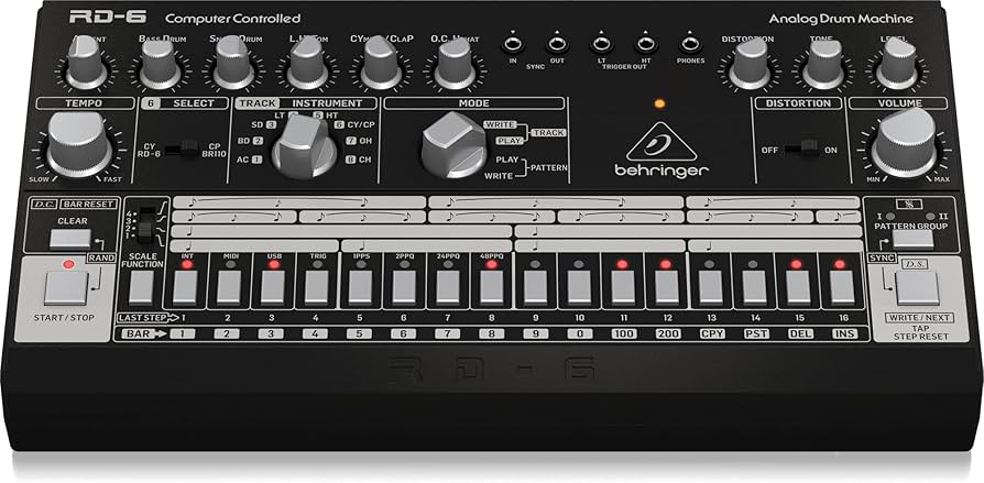 Amazon.com: Behringer RHYTHM DESIGNER RD-6-BK Analog Drum Machine