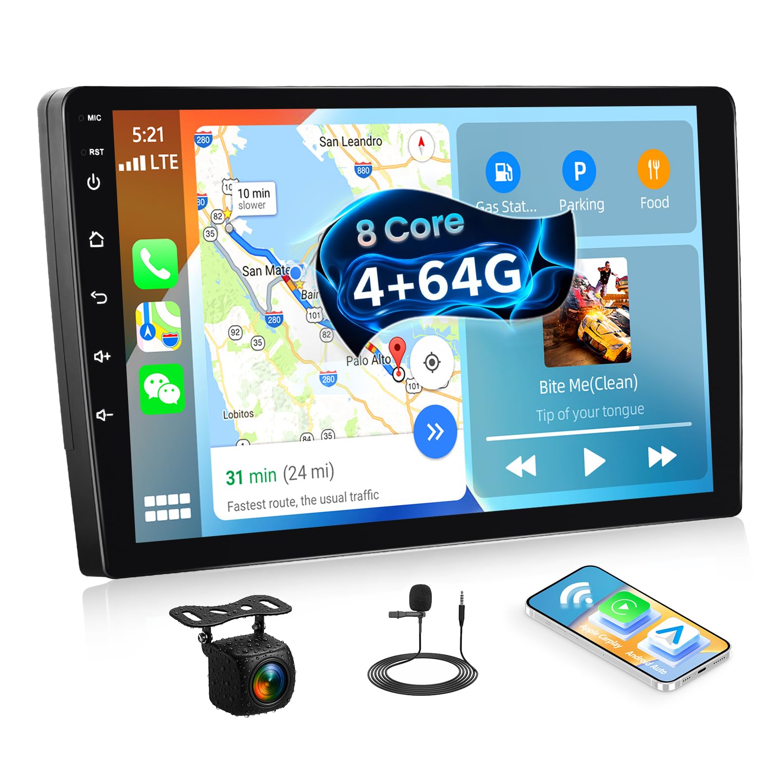 Amazon.com: [8-Core 4+64GB] Android 13 Double Din Car Radio Stereo