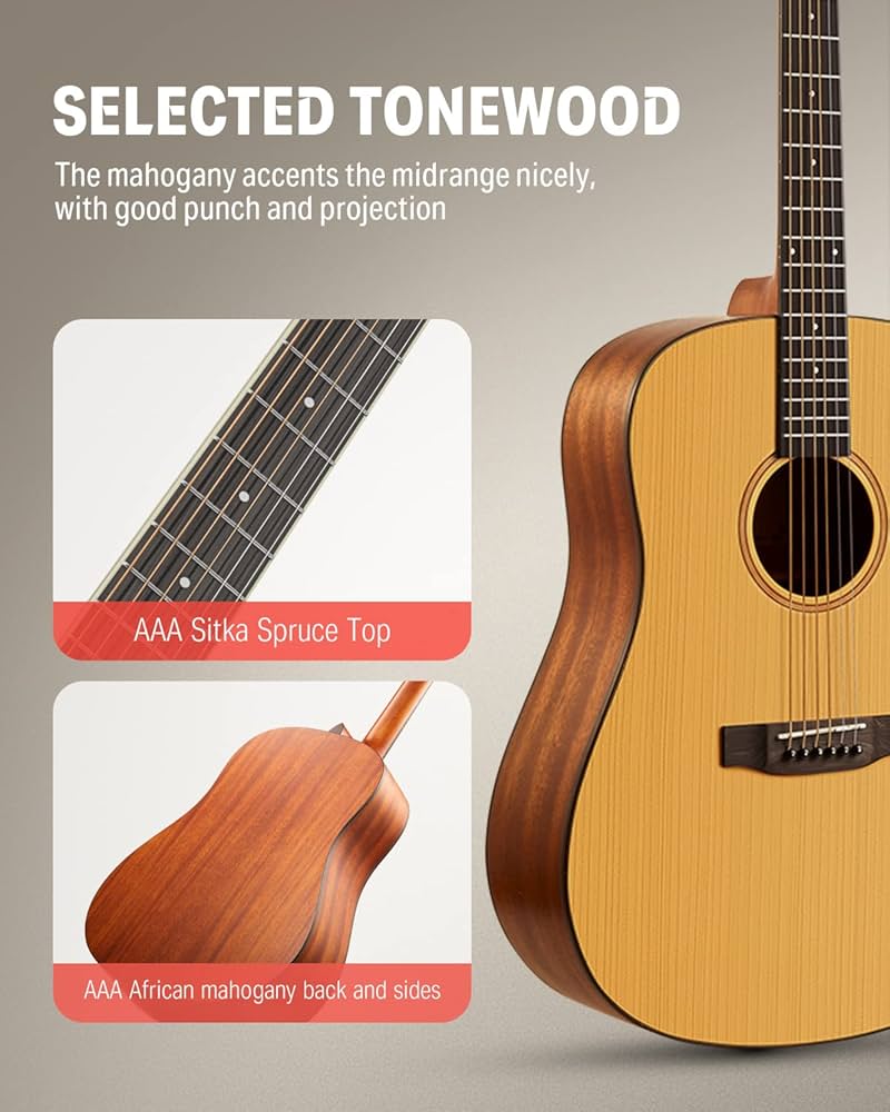Amazon.com: Donner Acoustic Guitar for Beginner Adult Full Size