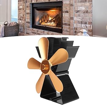 Amazon.co.jp: 暖炉用扇風機 非電熱式暖炉用扇風機 5枚羽根 自家発電