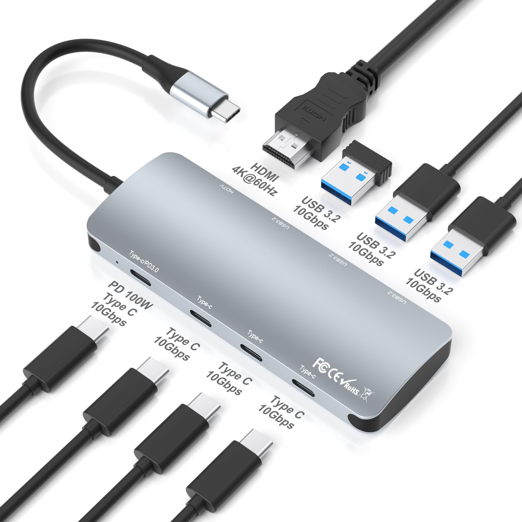 Amazon | Suejezt USB Cハブ 8イン1 10Gbps USB Cマルチポート