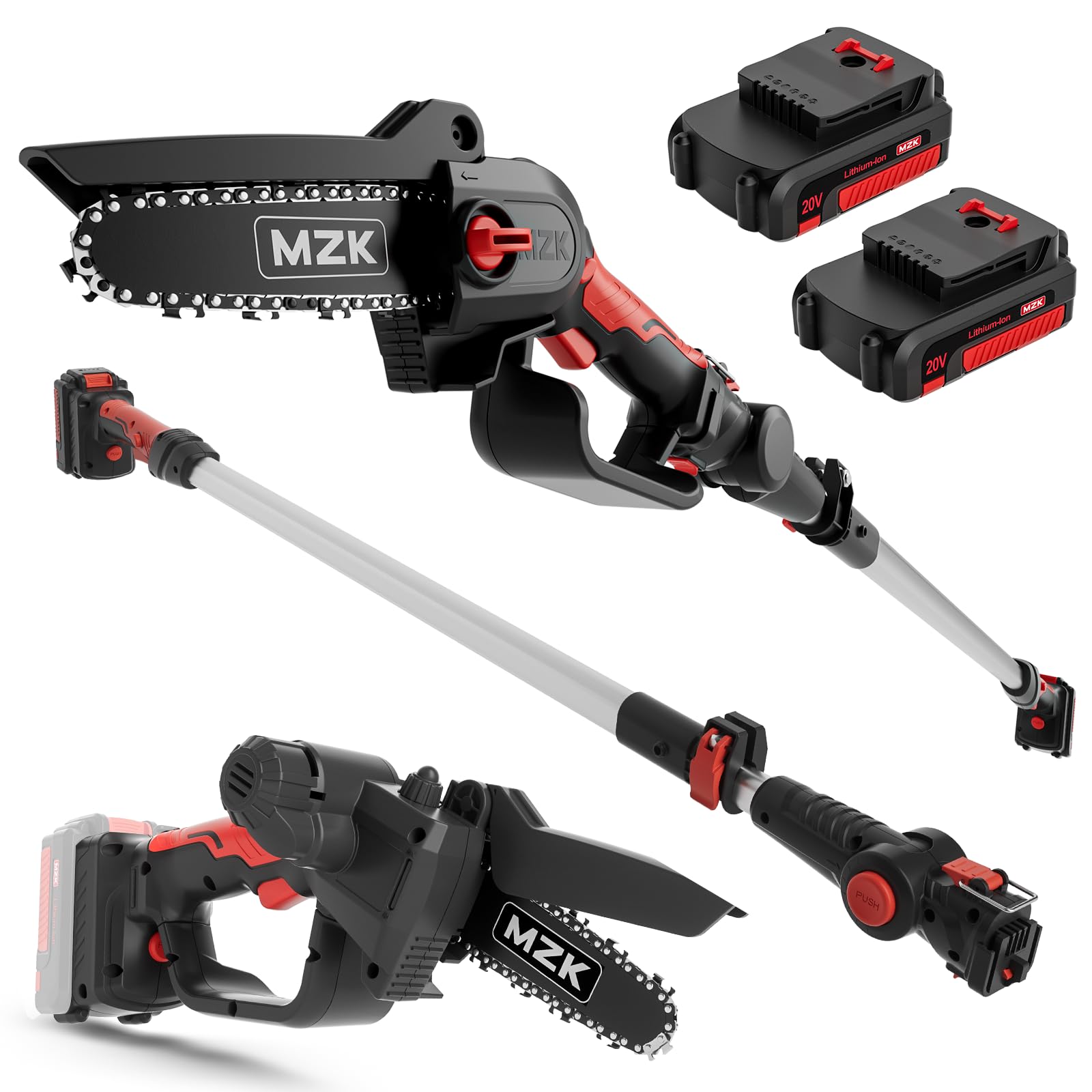 Amazon.com : MZK 2-in-1 Cordless Pole Saw & Mini Chainsaw with 3