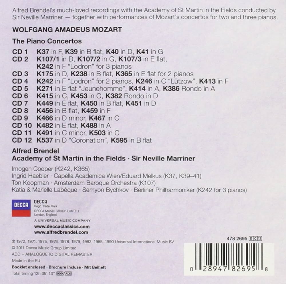 Wolfgang Amadeus Mozart, Neville Marriner, Eduard Melkus, Ton