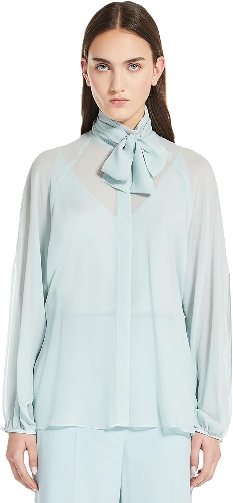 Amazon | MAX MARA STUDIO レディース ピュアシルク ジョーゼット 長袖