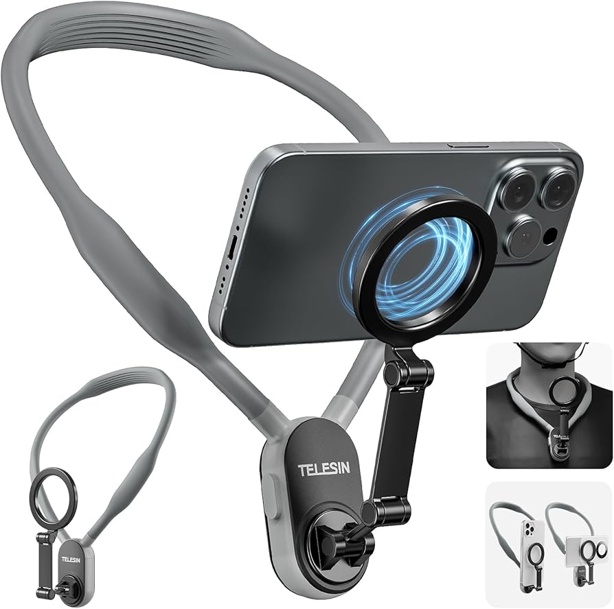 Amazon.com: TELESIN° Magnetic Neck Cell Phone Holder, POV/Vlog