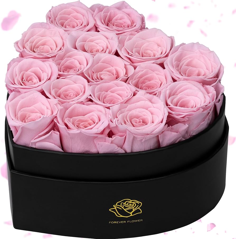 Amazon.com: 16-Piece Forever Flowers Heart-Shaped Box – Real