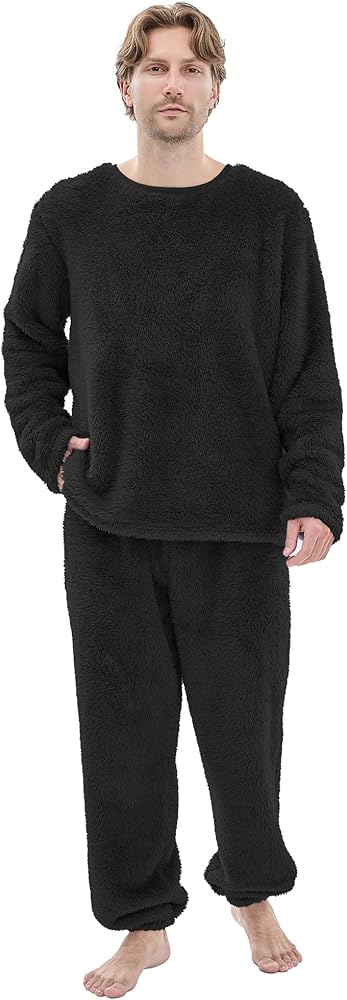 PJGGZ Fleece Mens Pajamas Set, Big and Tall Fluffy Adult Pjs Sets