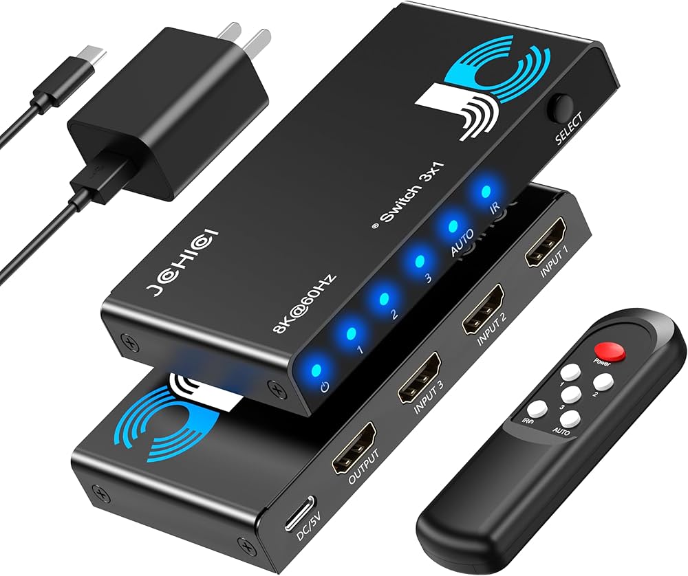 Amazon.co.jp: 「8K安定版」JCHICI HDMI 切り替え器 3入力1出力 8K