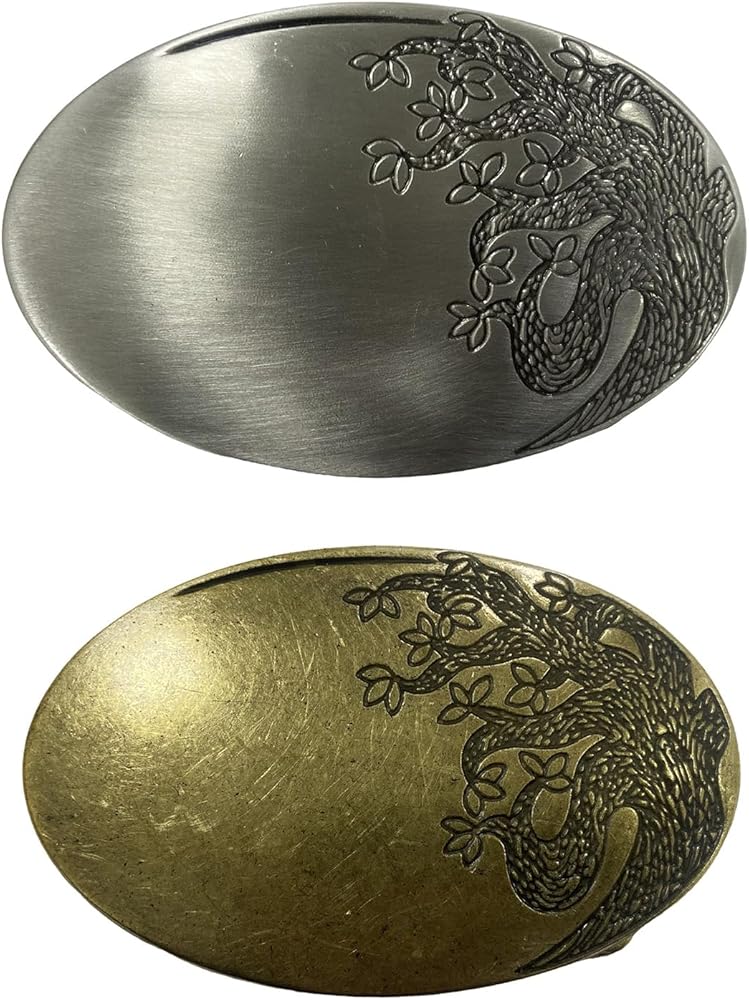 Amazon | [Jxubfte] 男性用のアンティーク彫刻パターン楕円形バックル