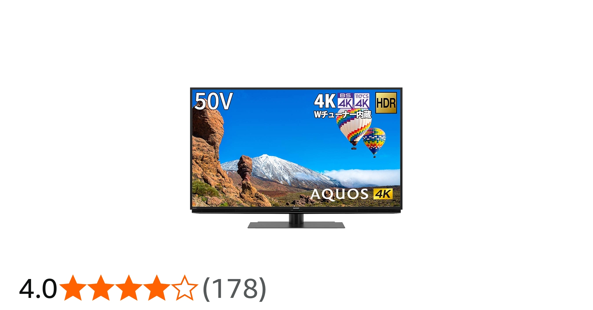 Amazon | シャープ 50V型 液晶 テレビ AQUOS 4T-C50CH1 4K チューナー