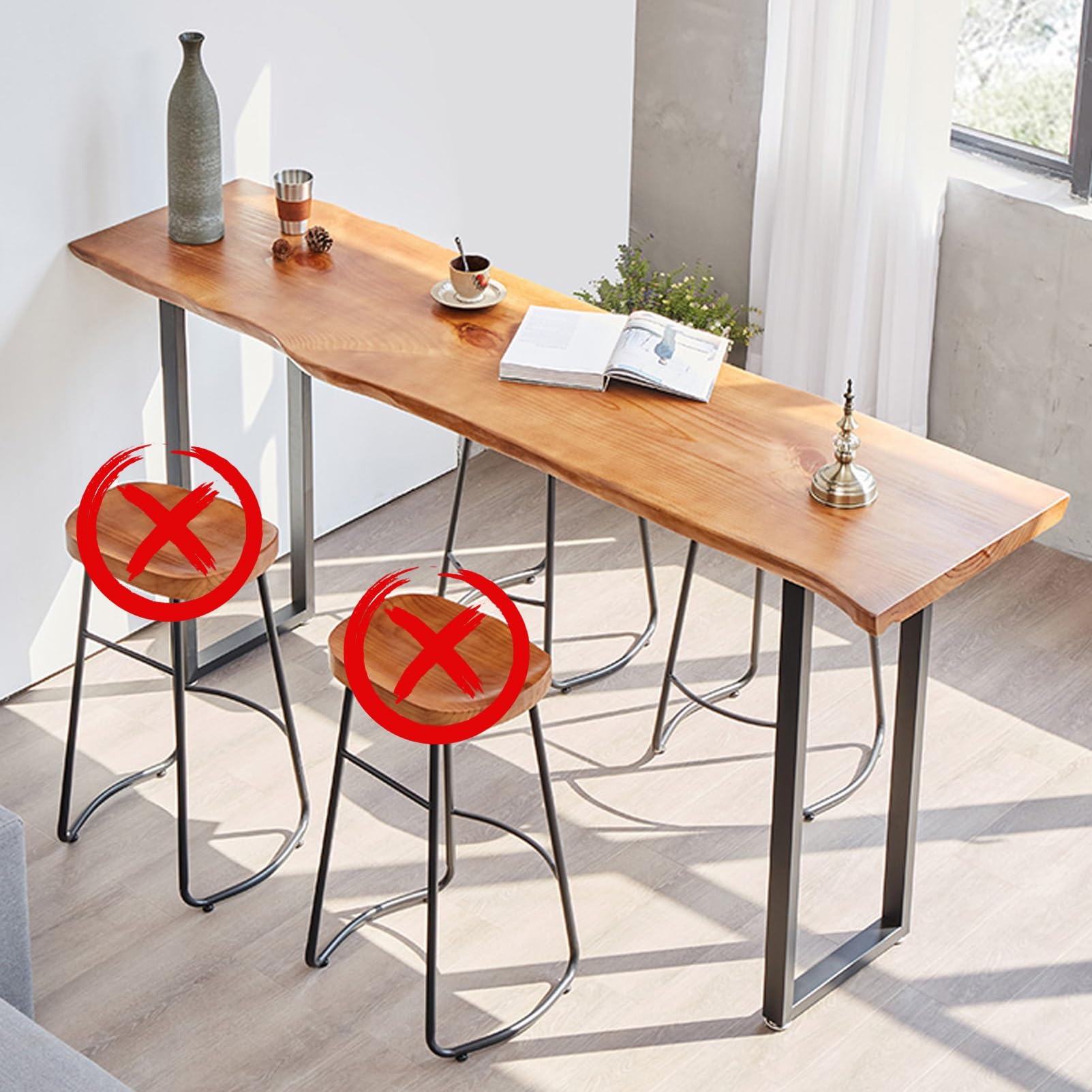 Amazon｜DEOPXF 天然木 バーカウンター 高さ105CM カウンターテーブル