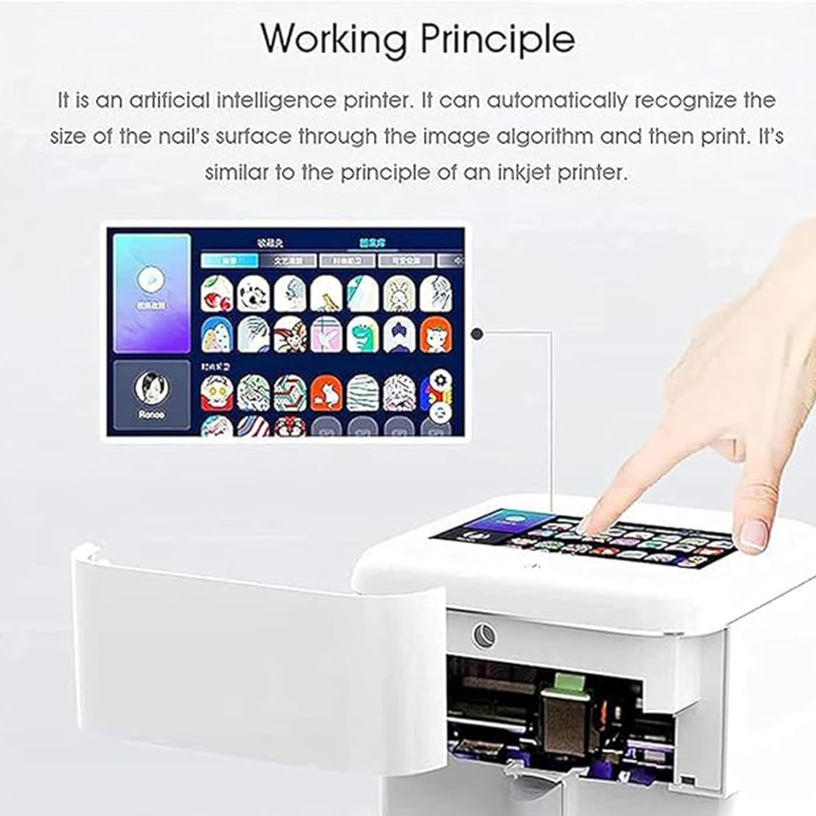 Amazon.co.jp: 3Dスマート自動ネイルプリンターマシン、鮮明でリアルな