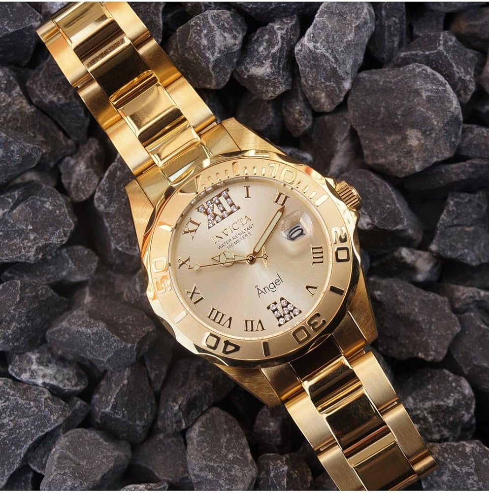 Amazon.com: Invicta Women's 14397 Angel Analog Swiss-Quartz Gold