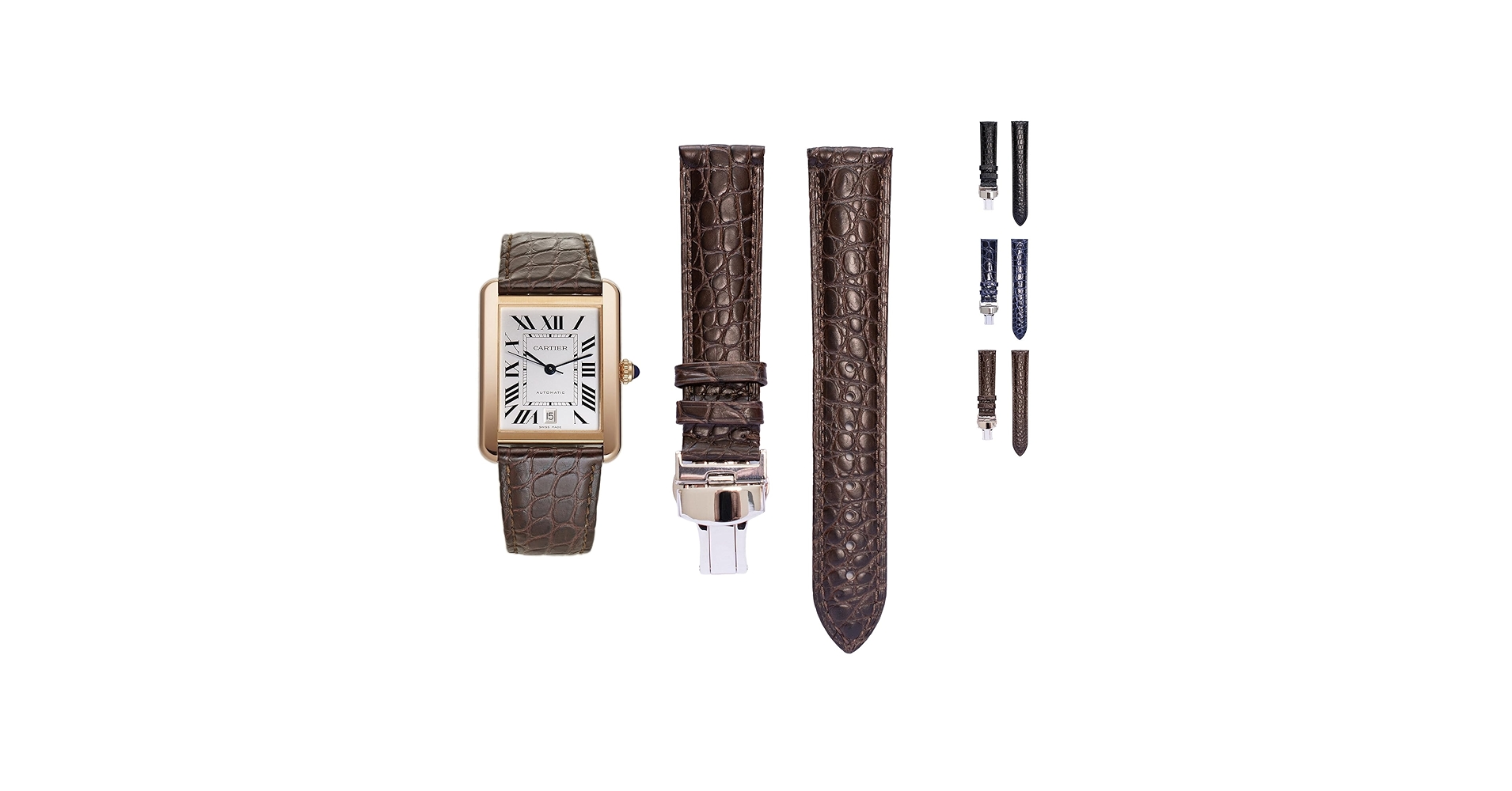 Amazon.com: Crocodile Leather Straps For Cartier Watches With