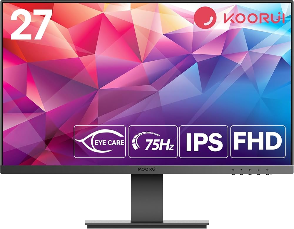 Amazon.co.jp: KOORUI モニター 27インチ、ディスプレイ フルHD IPS 非