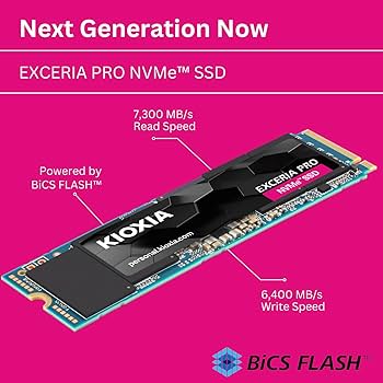 KIOXIA EXCERIA PRO 1TB NVMe SSD – M.2 2280, PCIe Gen4, 7300MB/s