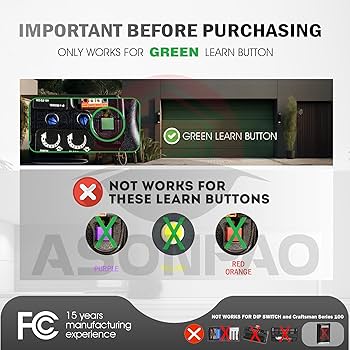 1X 66LM,66LC,740CB Green Learn Button LiftMaster Chamberlain